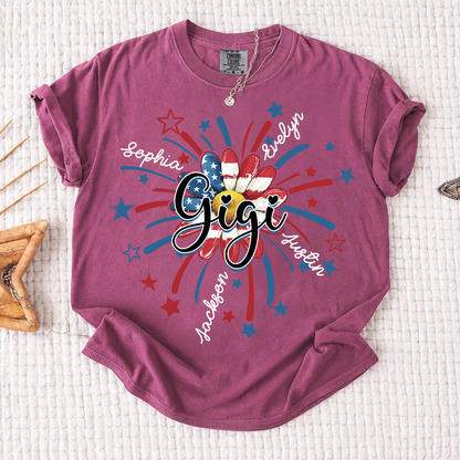 Comfort Colors® 4th of July Mimi T-shirt, A Vibrant American Flag T-shirt, A Gift For Grandma And Her Grandchildren