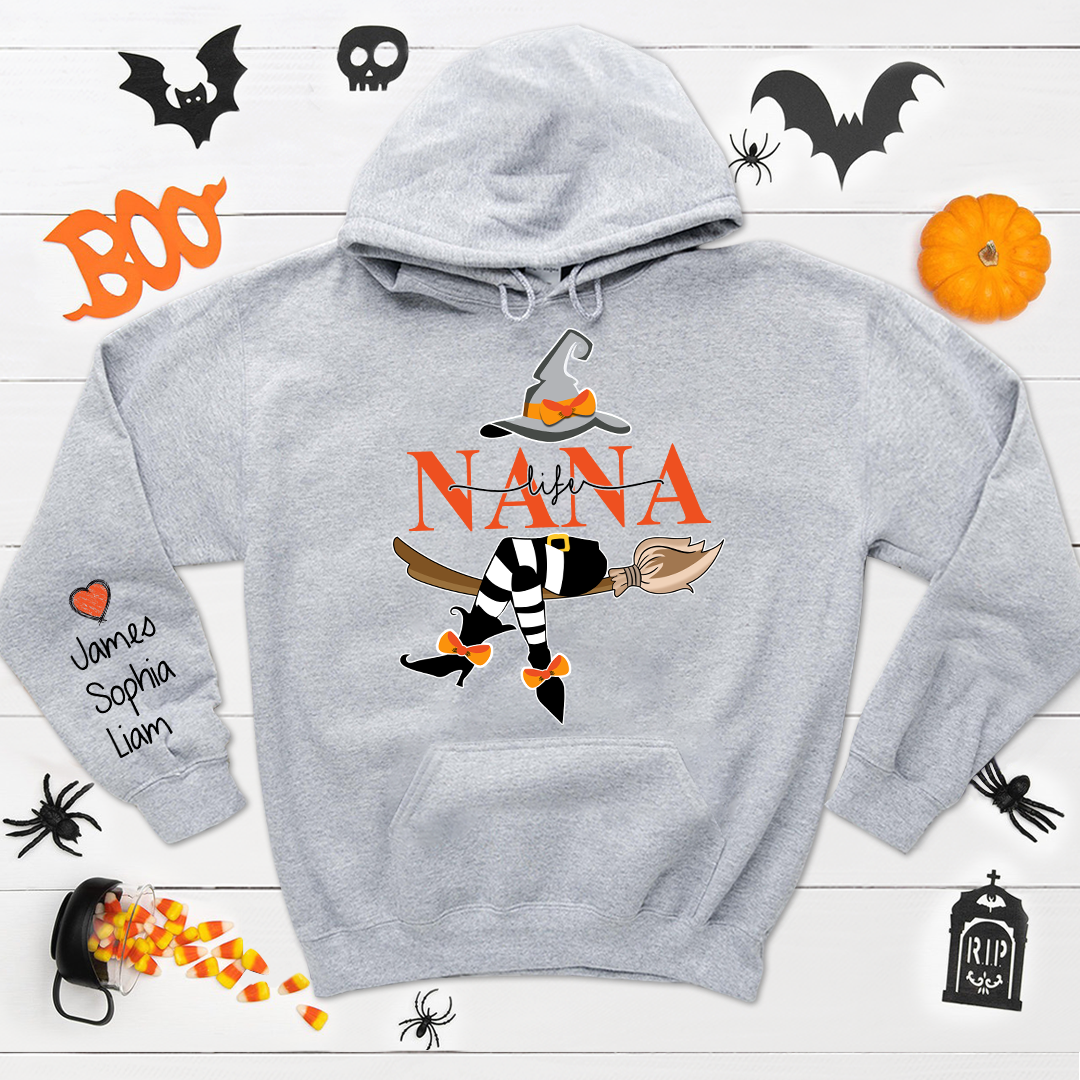 Nana Life Halloween Hoodie, Custom Nana With Kids Halloween, Grandma Gift TH