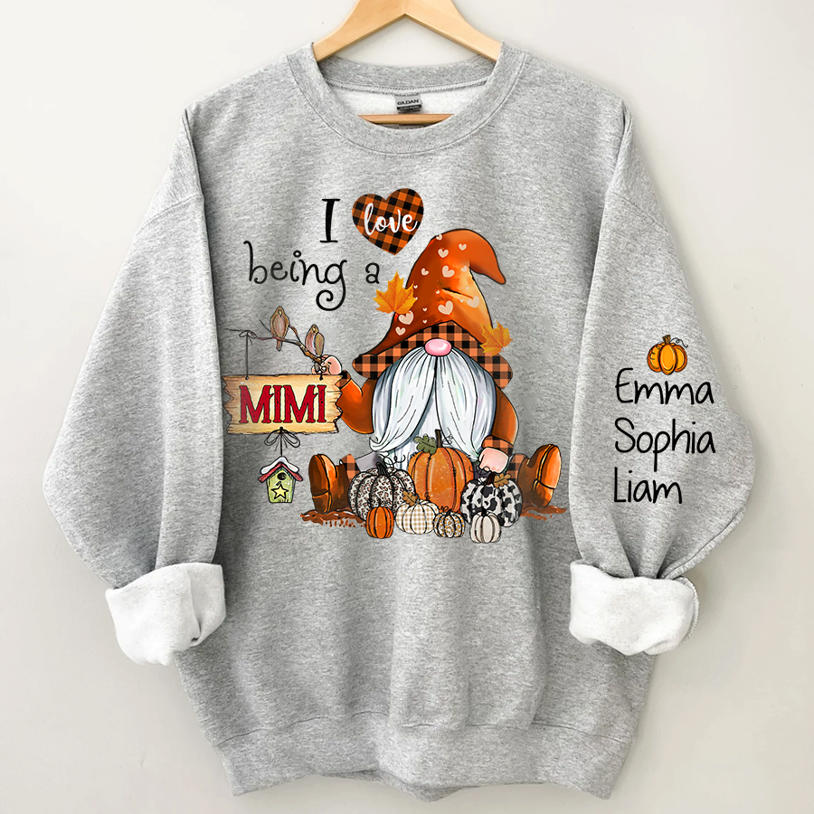 Personalized grandma gnome Sweatshirt, I Love being a grandma gnome with grandkids Sweatshirt