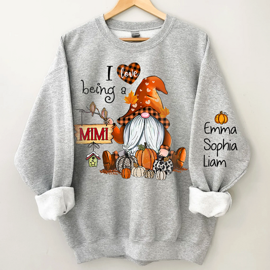 Personalized grandma gnome Sweatshirt, I Love being a grandma gnome with grandkids Sweatshirt