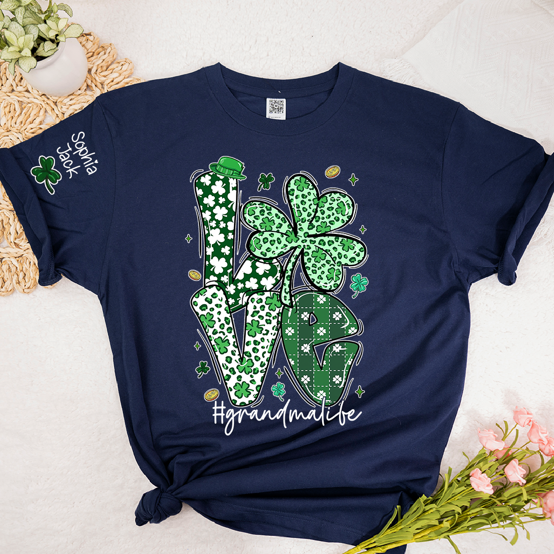 Love Grandma Life St. Patrick's Day t-shirt, I Love Being Called Nana family style spring t-shirt