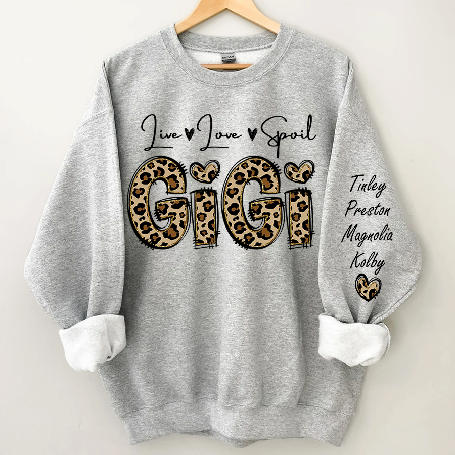 Personalized Live Love Spoil Gigi Sweatshirt, Custom Grandma And Kids Sweatshirt