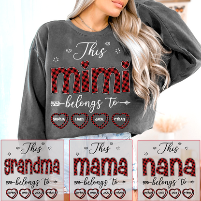Design Caro Print Mimi Sweatshirt, This Mimi Belongs To Grandma And Kids