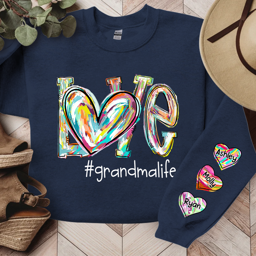 Love Grandmalife Color And Grandkids TH Sweatshirt