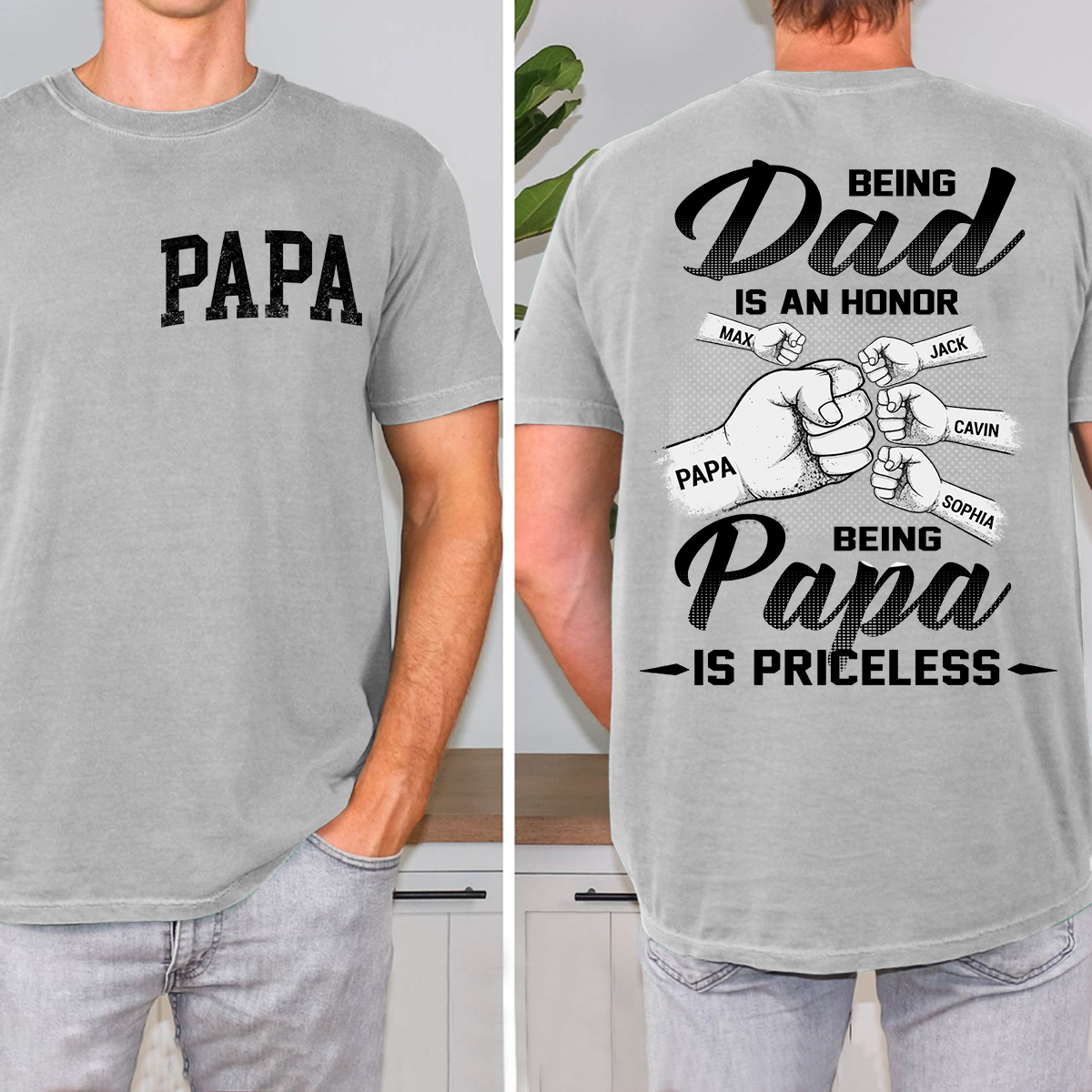 Personalized Being A Dad Is An Honor Being A Papa Is Priceless, Father's Day Shirt
