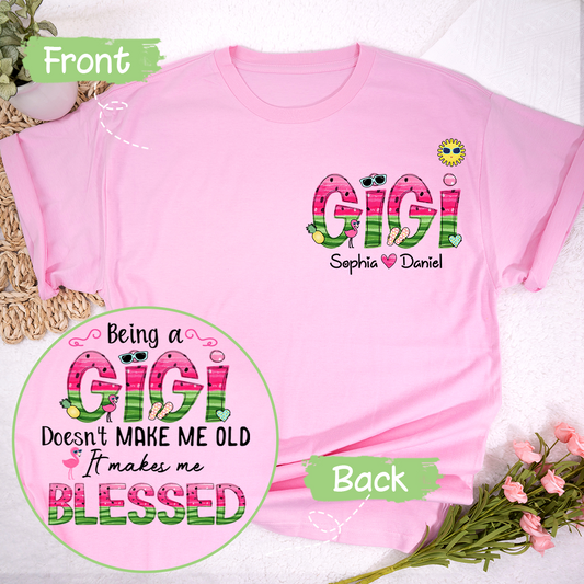 Custom Being A Grandma Doesn't Make Me Old Watermelon T-Shirt