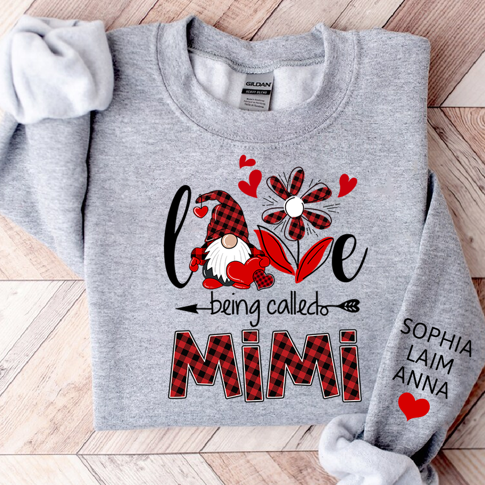 I Love Being Called Mimi Sweatshirt, Personalized Grandma Shirt with Custom Family Names