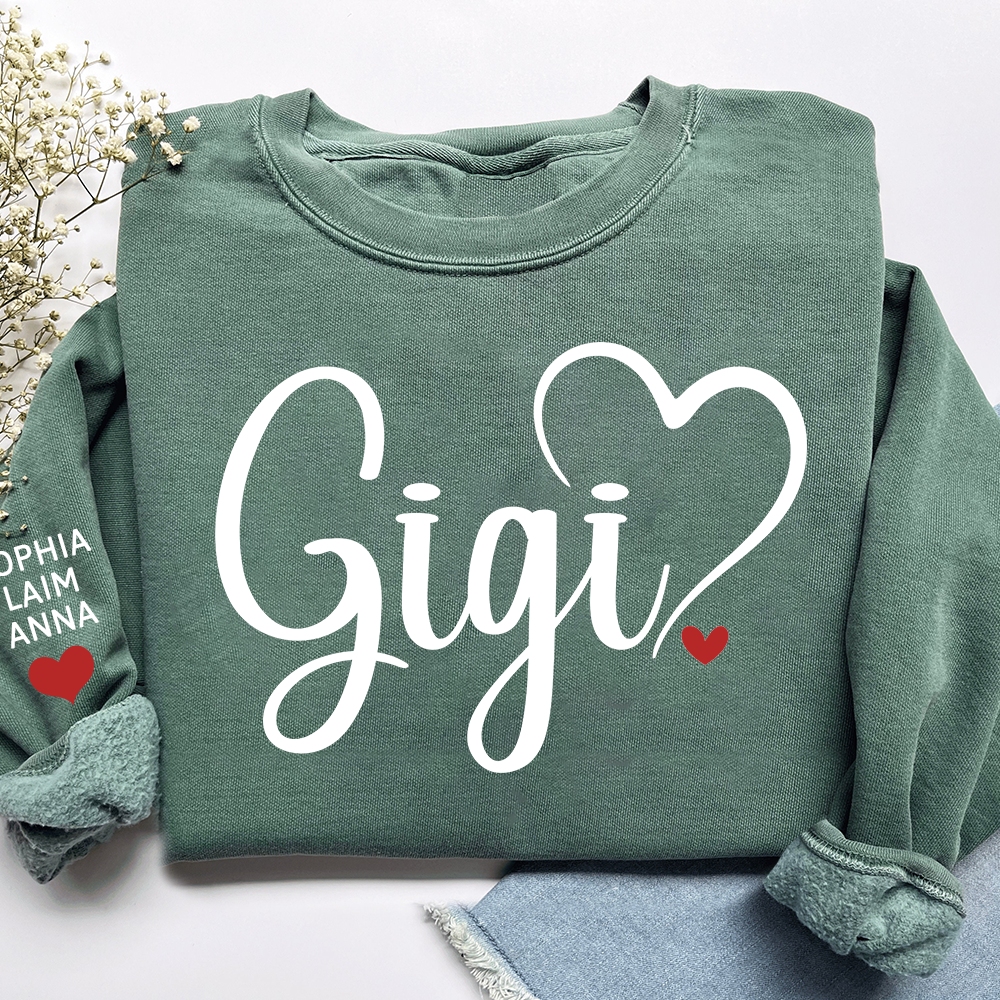 Gigi Valentine Personalized Sweatshirt, A Valentine's Day Gift For Grandma And Kids