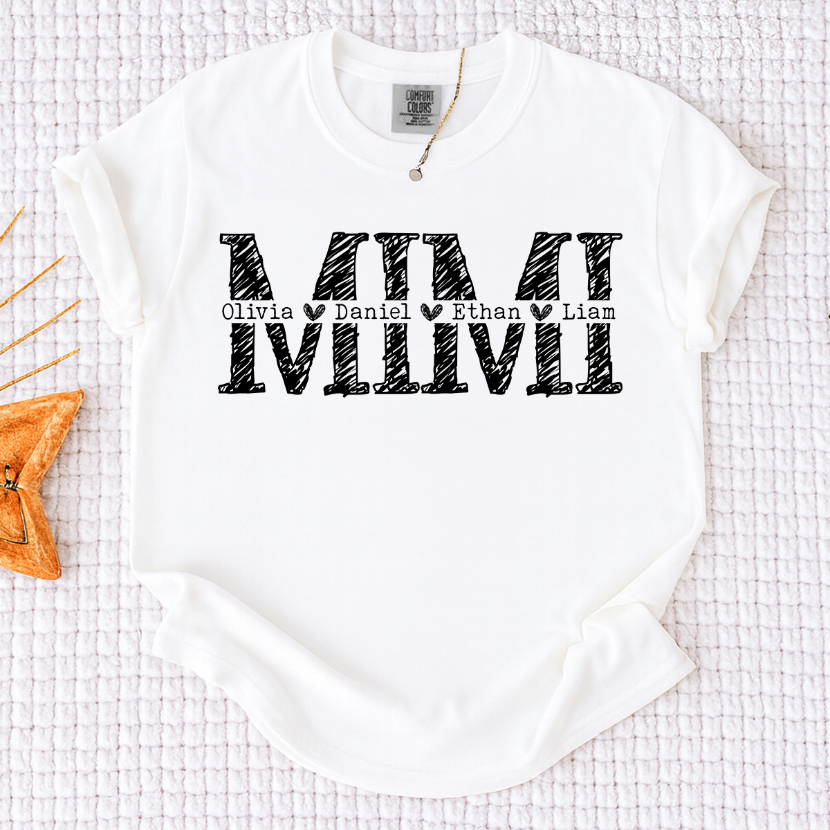 Comfort Colors Personalized Mimi Shirt, Custom T Shirt with Kids Names, Mimi Design for Grandmother, Perfect Gift for Mother's Day