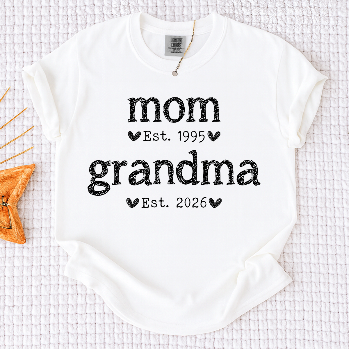 Comfort Colors Personalized Mom Est Grandma Est Shirt, Custom Family T Shirt, Idea Gift for Mother's Day, Birthday