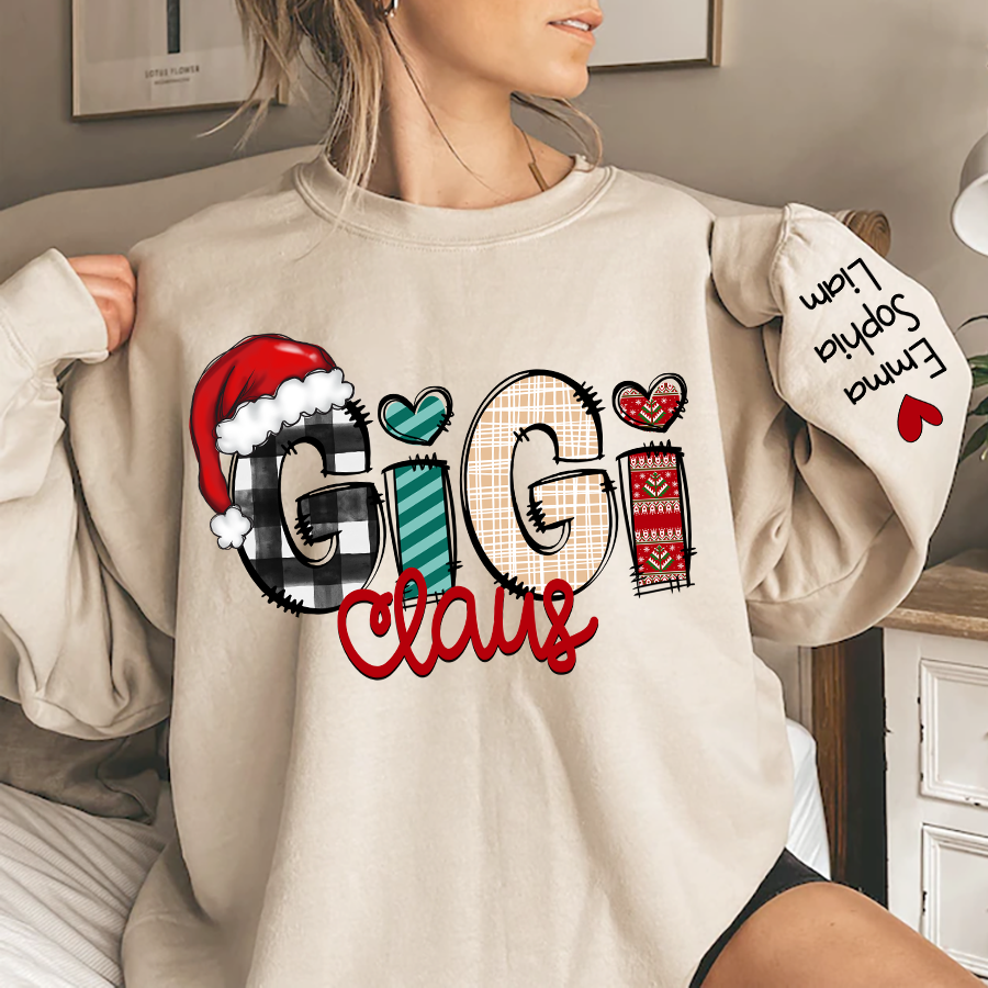 Gigi Claus Christmas With Grandkids, Grandma Gift TH Sweatshirt