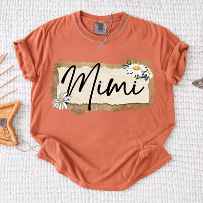 Comfort Colors® Custom Mimi T-Shirt, Floral Daisy Design,Great Gift for Mimi Grandma