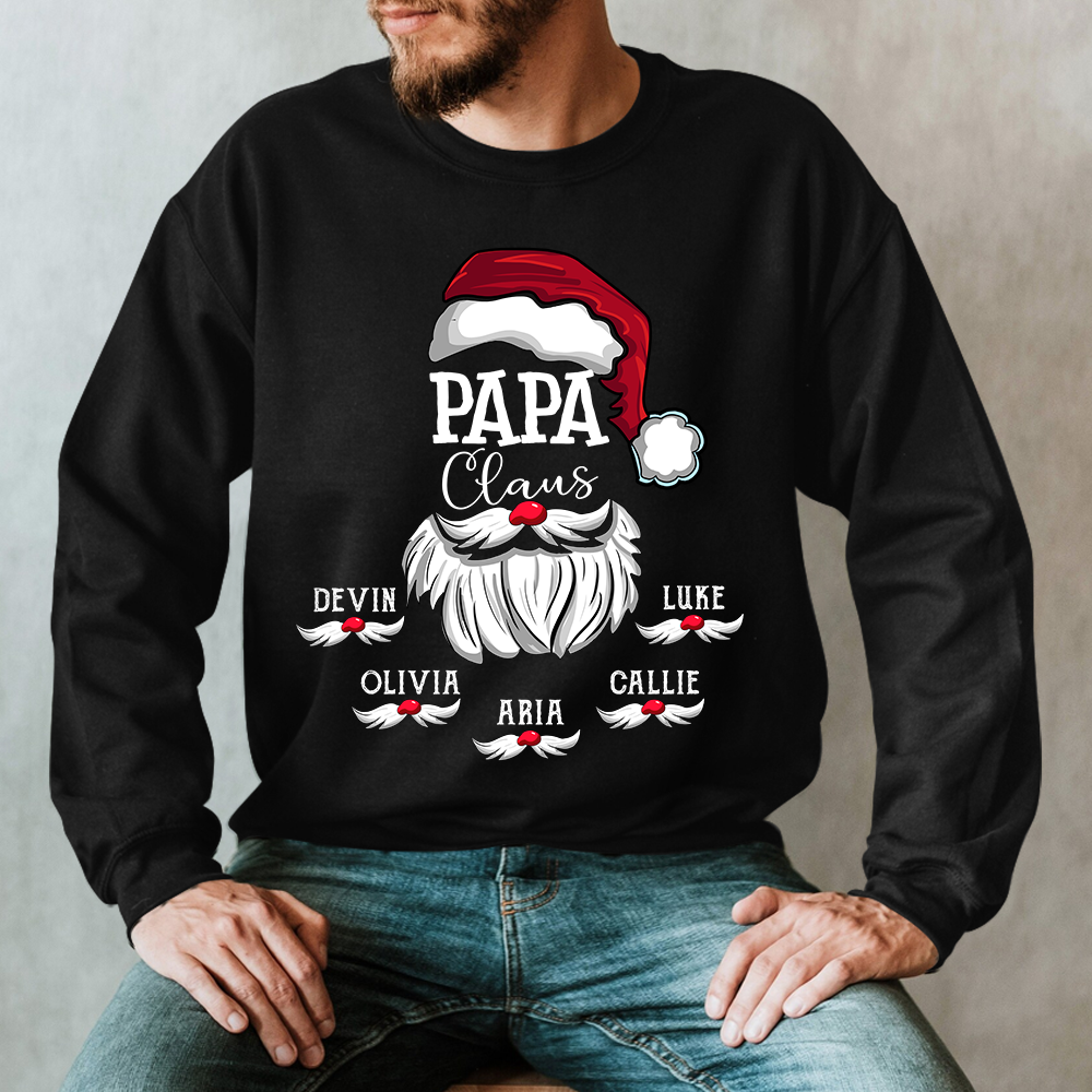 Papa Claus And Grandkids Christmas Sweatshirt