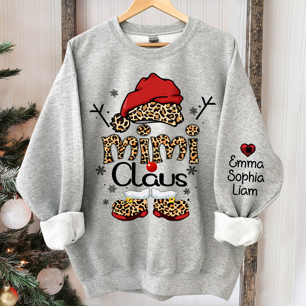 Mimi Claus Christmas Sweatshirt, Custom Mimi And Grandkids, Grandma Gift Christmas TH Sweatshirt