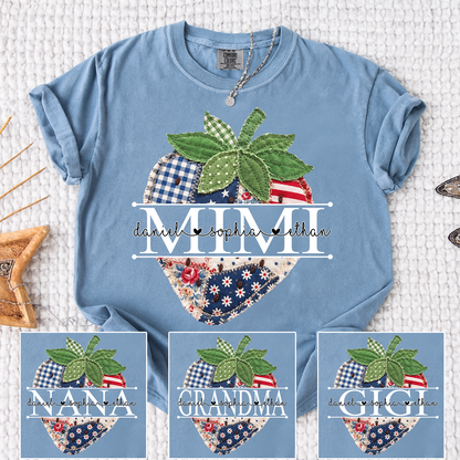 Comfort Colors® Personalized Mimi 4th of July Shirt, Cute Patriotic Grandma Strawberry Tee