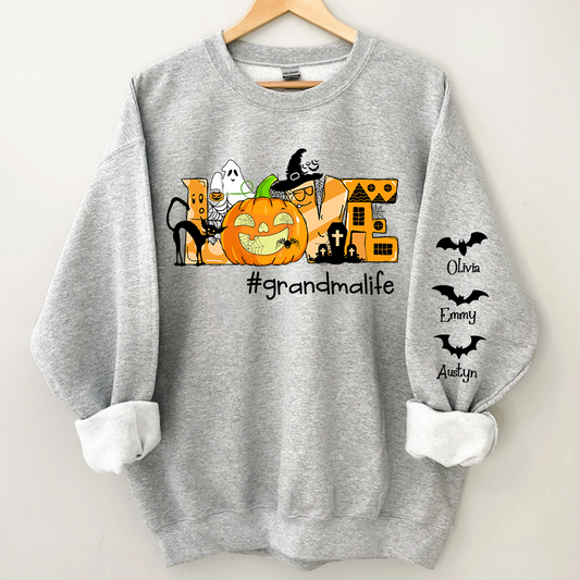 Love Grandma Life Halloween, Love Pumpkin Halloween Sweatshirt TH