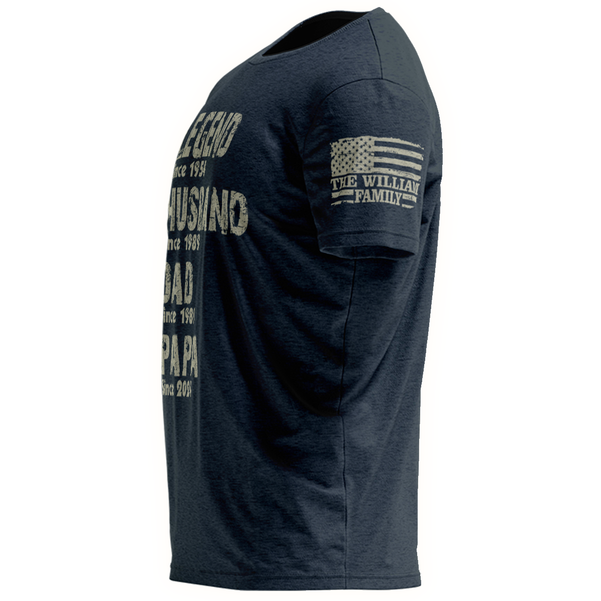 Legend Husband Dad Grandpa Shirt, Personalized Christmas Gift for Grandpa 2025, Custom Family Year Shirt for Dad Husband, Vintage American Flag Tee for Men