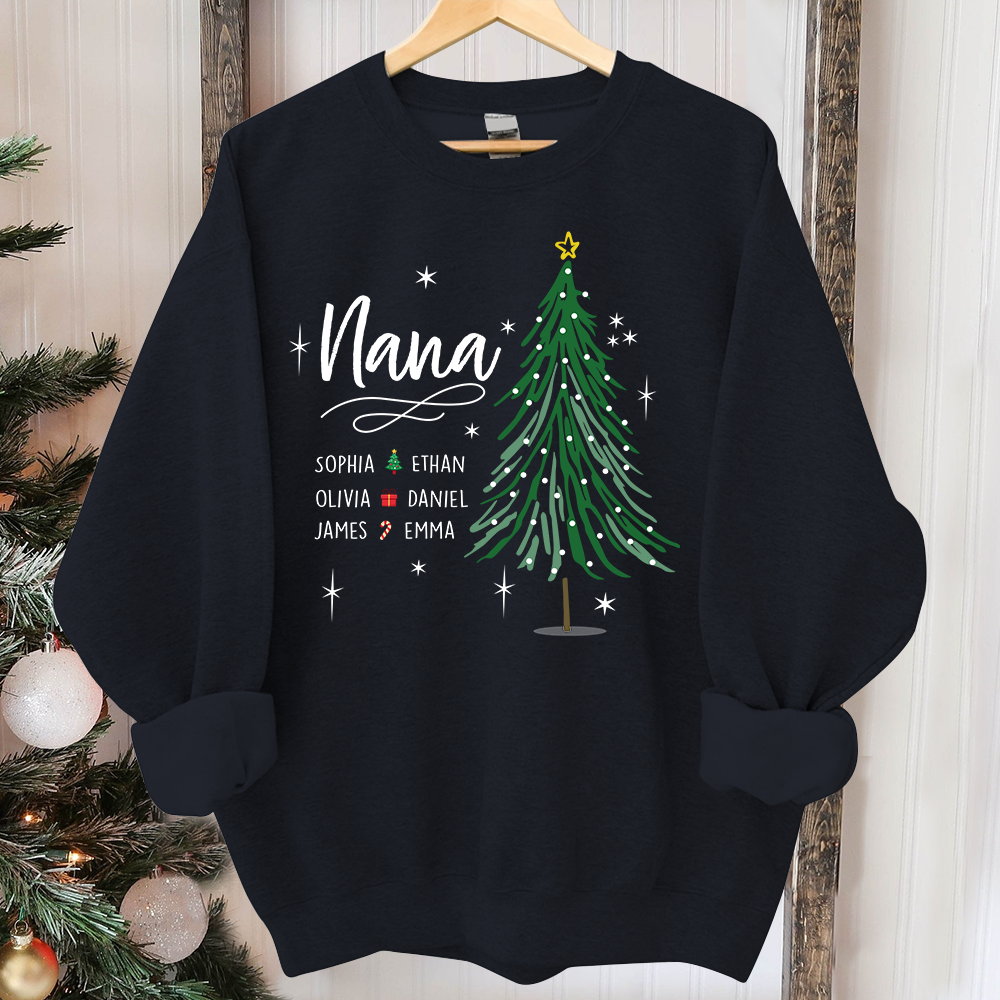 Nana Tree Christmas With Grandkids Sweatshirt