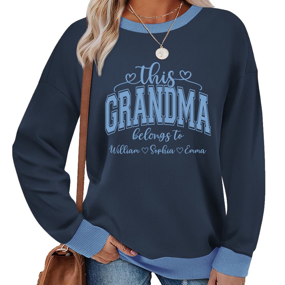Custom Grandma Sweatshirt – Exclusive Two-Tone Design with Personalized Grandkids’ Names