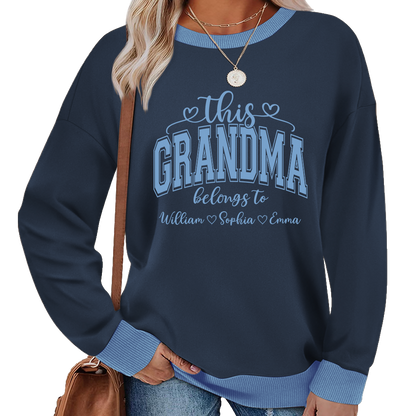 Custom Grandma Sweatshirt – Exclusive Two-Tone Design with Personalized Grandkids’ Names