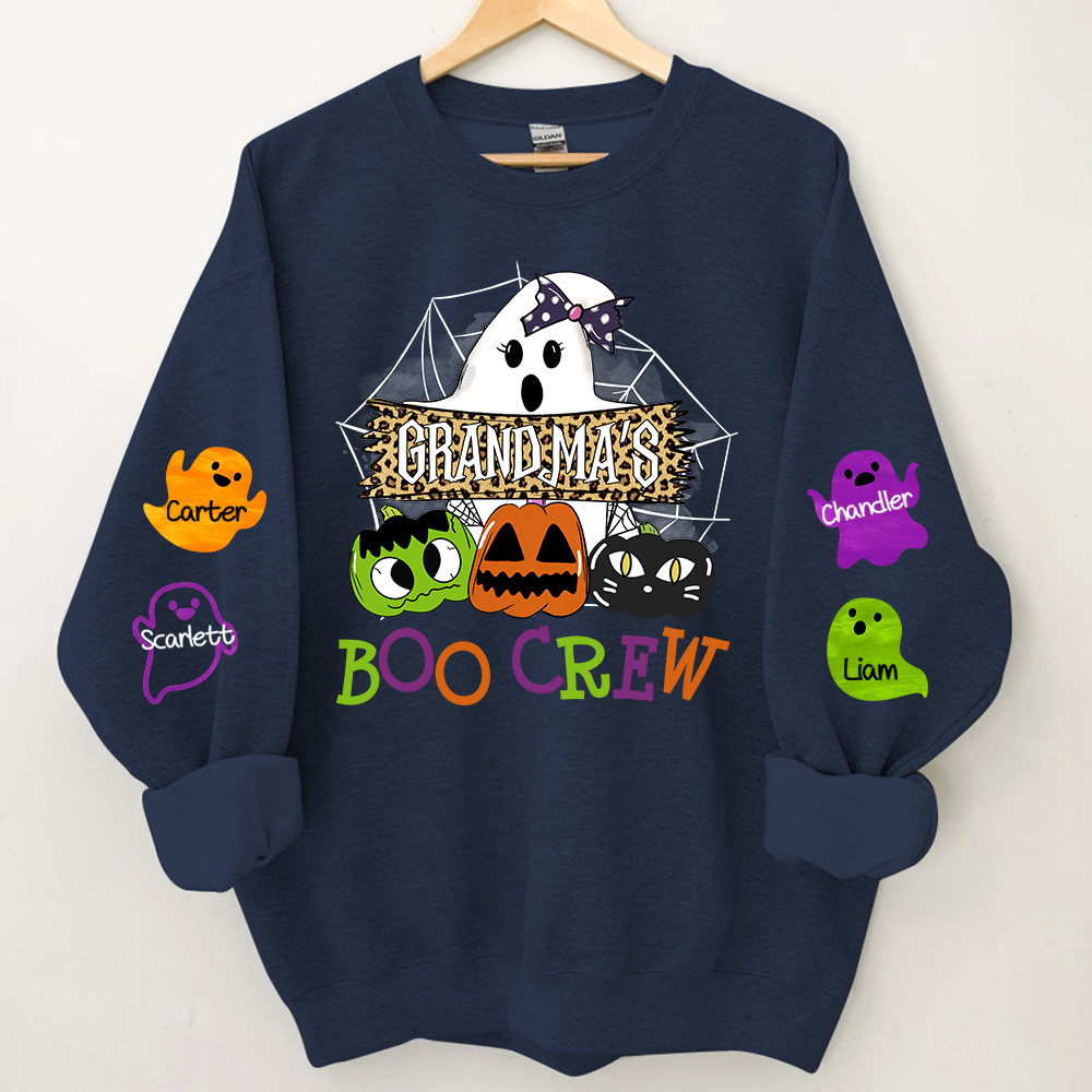 Grandma's Boo Crew Cute Halloween, Custom Grandma & Kids Sweatshirt, Grandma Gift TH