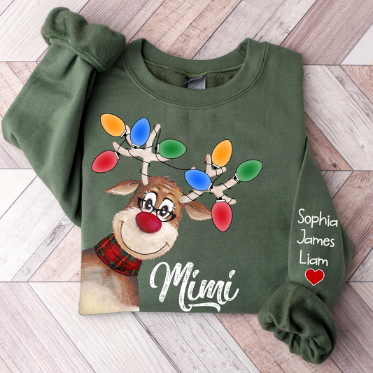 Personalized Mimi Reindeer Christmas, Custom Mimi And Kids, Grandma Gift TH Sweatshirt