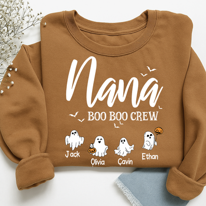Custom Halloween Grandma, Nana Boo Crew Sweatshirt, Custom Gifts for Gigi and Kids