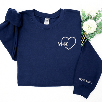 Personalised Embroidered Couples Gift, Couple Matching Personalised Sweatshirt TH