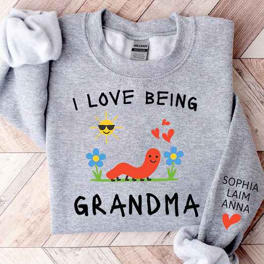 I Love Being Grandma Sweatshirt, Cute Family Design Crewneck