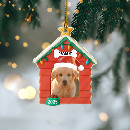 Custom Pet House Photo Ornament, Personalized Pet Christmas Decoration With Pet Picture & Name 2025
