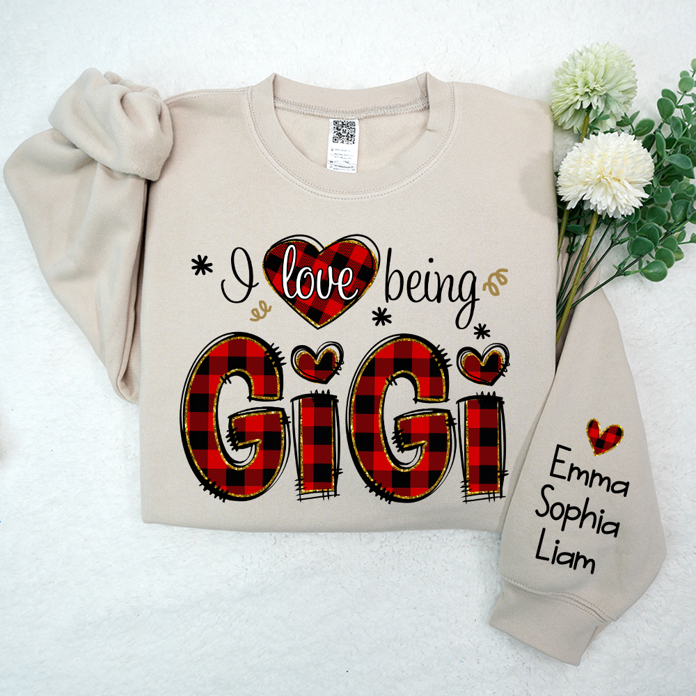 Love Being Gigi Christmas, Custom Grandma With Kids, Grandma Gift TH Sweatshirt