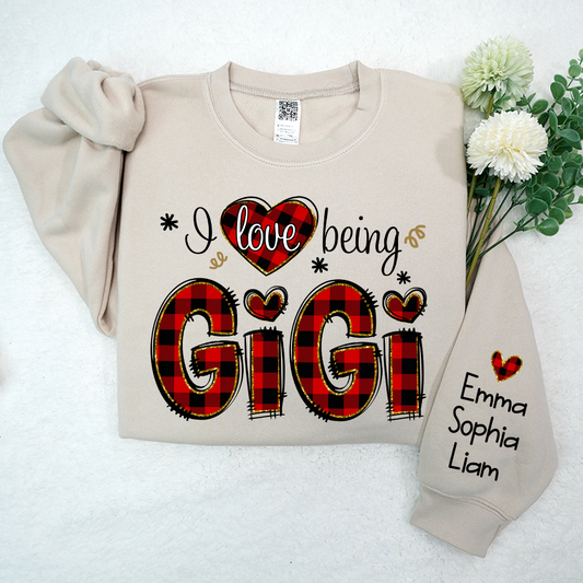 Love Being Gigi Christmas, Custom Grandma With Kids, Grandma Gift TH Sweatshirt