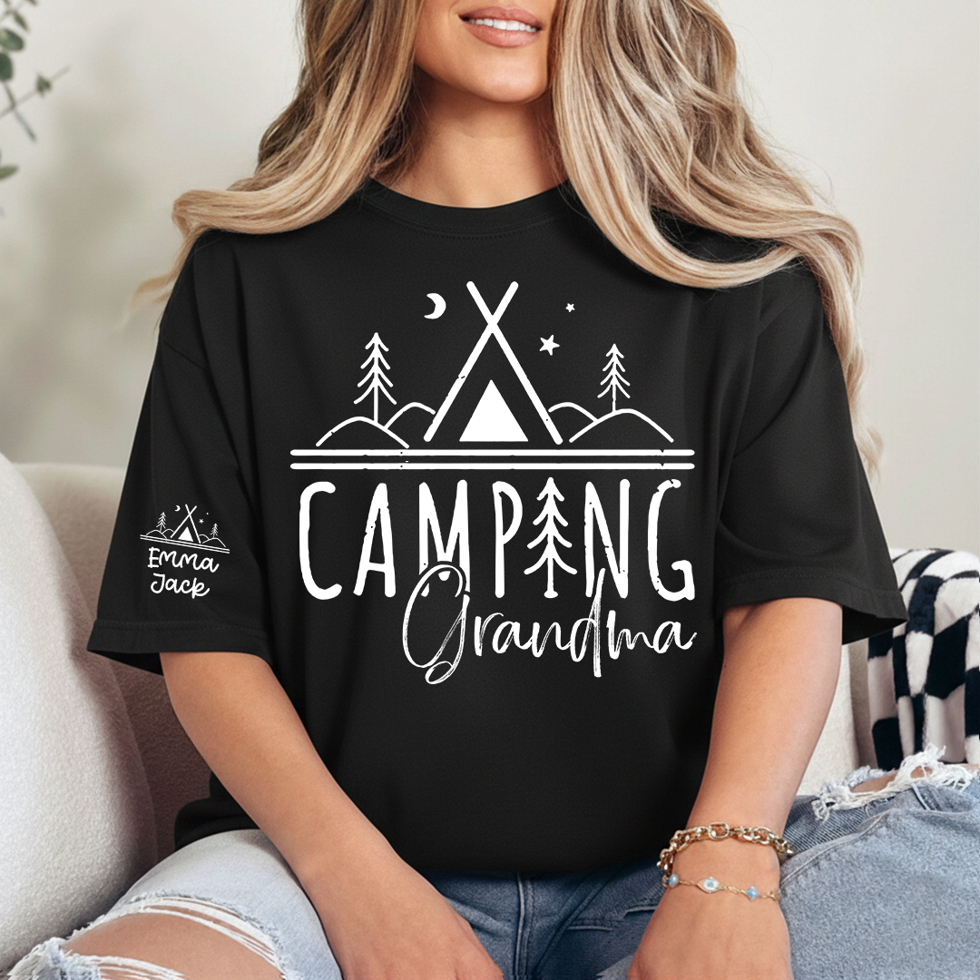 Camping Grandma Shirt Personalized Outdoor Tee for Grandmother Adventure Lovers
