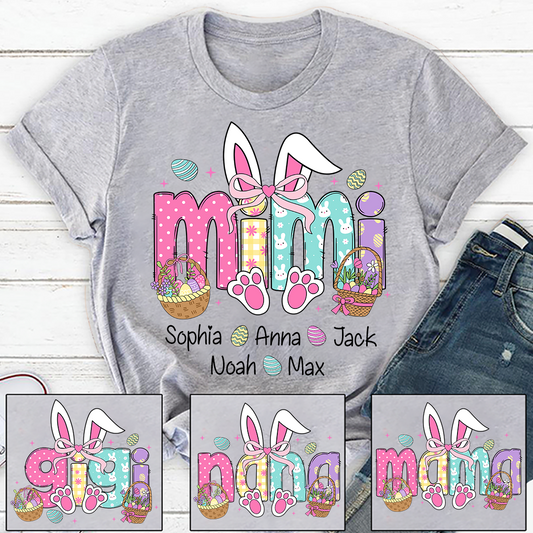 Easter Bunny Coquette Bow Gift For Family, Custom Grandma And Kids