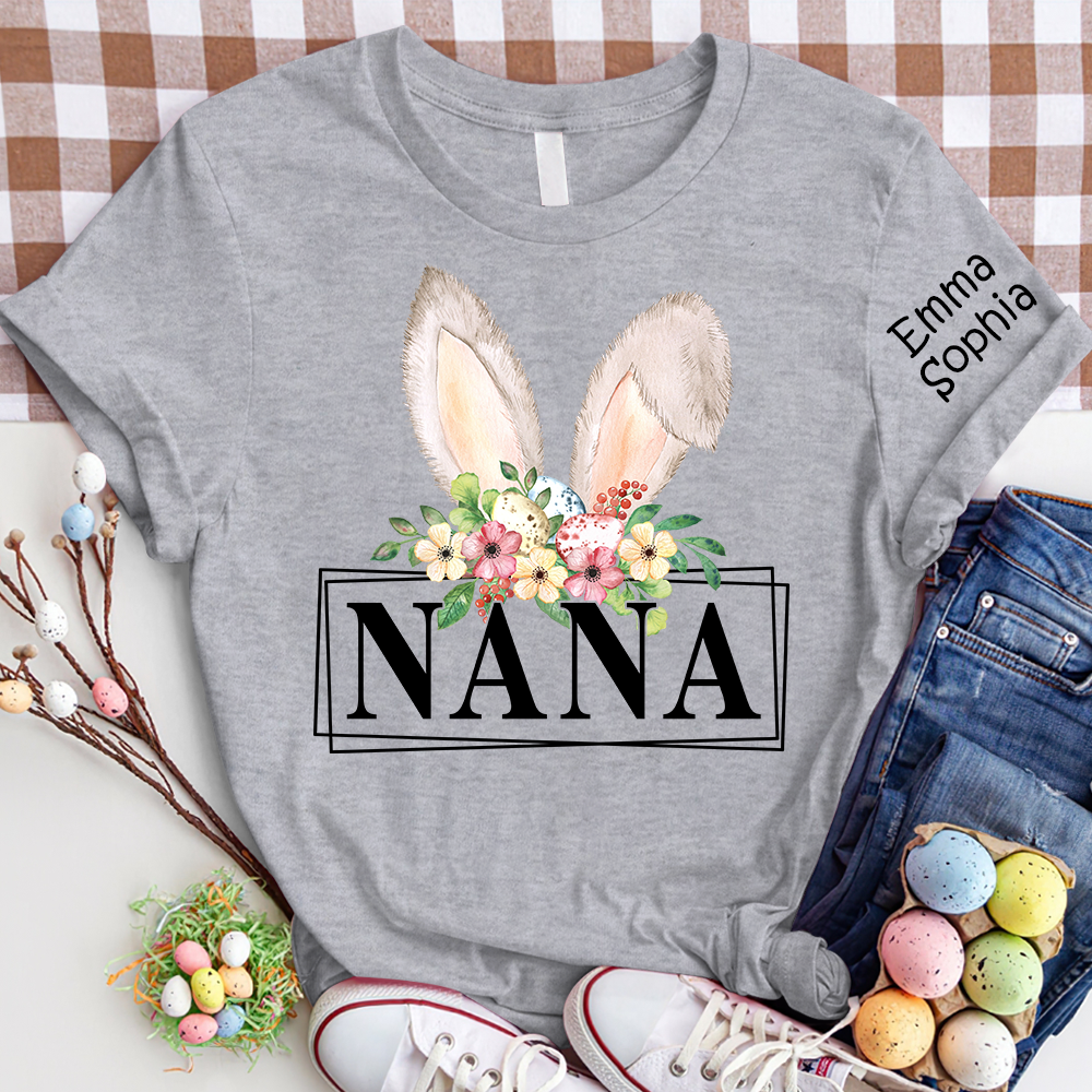 Gigi Bunny Flower Shirt, Custom Gigi And Kids, Easter Days Gift TH T-Shirt