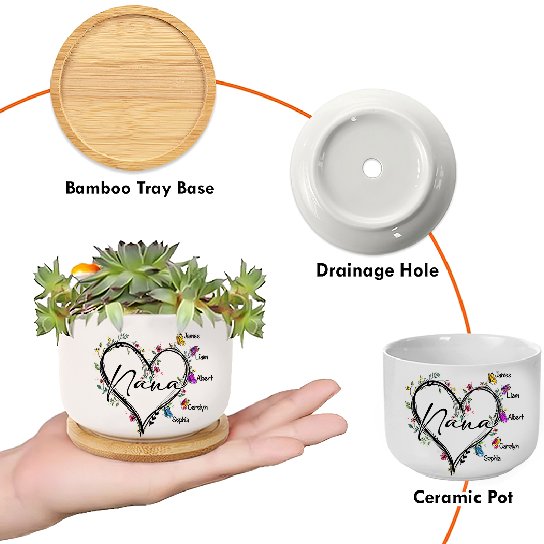 Heart Butterfly Grandma Plant Pot