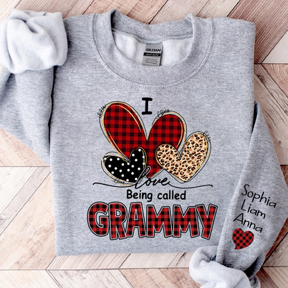 I Love Being Called Grammy Sweatshirt, Personalized Grandma Shirt with Kids Names