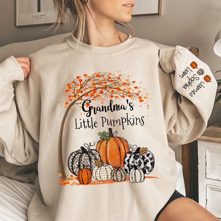 Grandma's Little Pumpkins Fall Autumn, Grandma Gift TH Sweatshirt