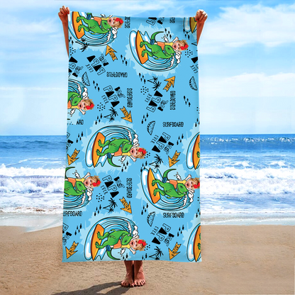 Personalized Sea Summer Beach Towels, Custom Photo, Nick Name Papa And Kids Gifts, Summer Towels
