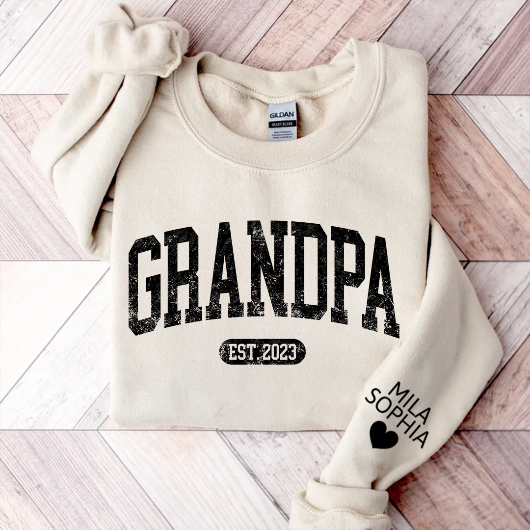 Personalize Grandpa Papa Dad Gift Custom Name Kids CTH01 Sweatshirt