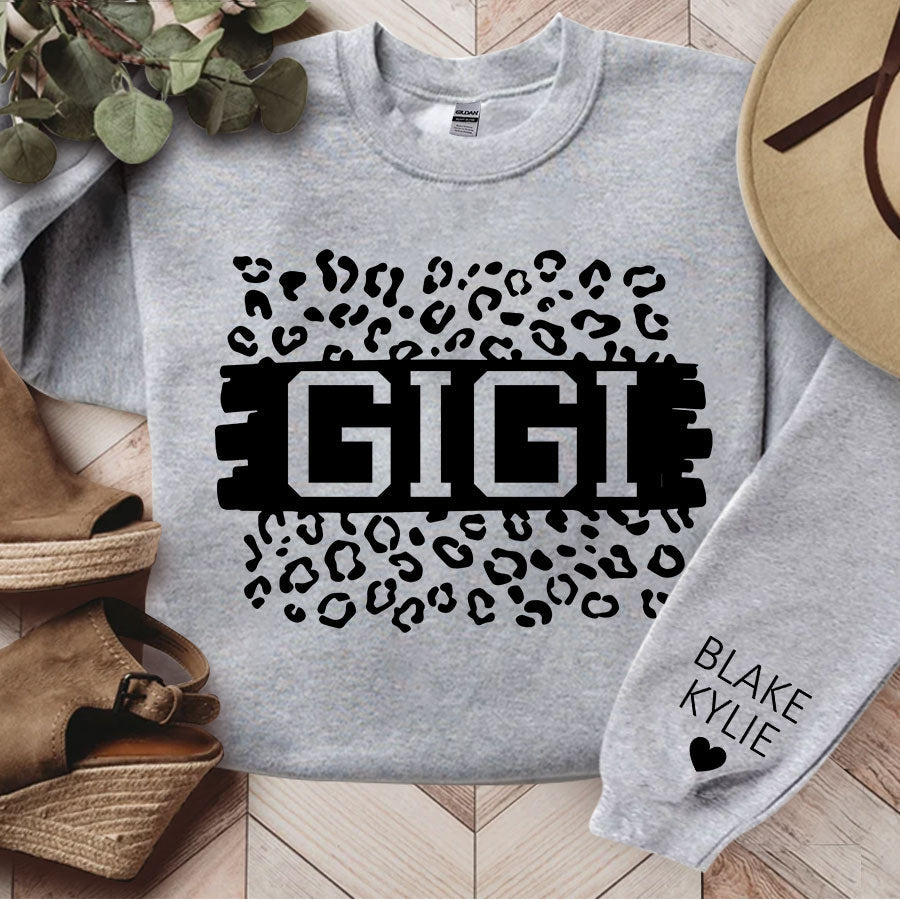 Gigi Sweatshirt, Gift for Grandma Nana Mimi Kids Names