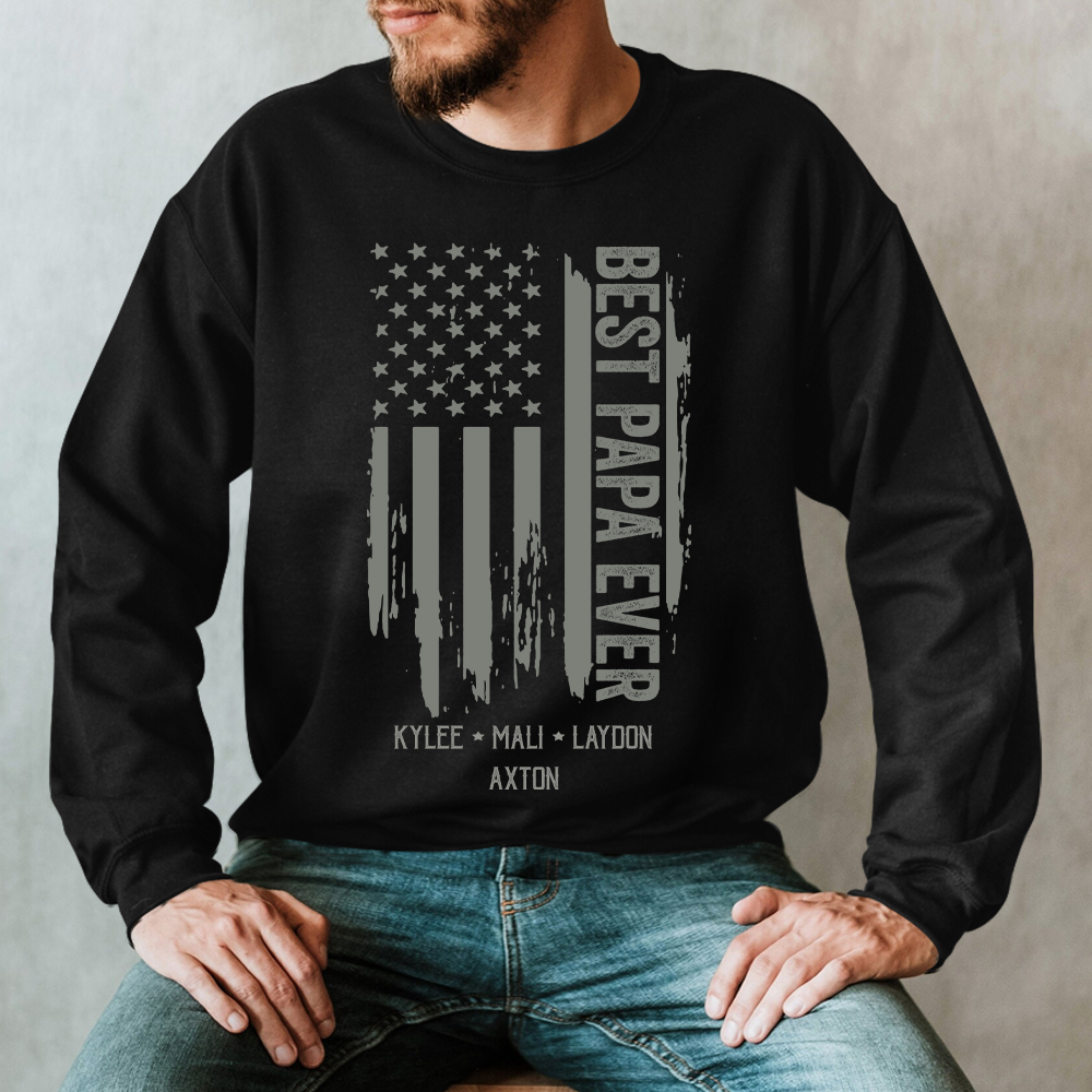 Best Papa Ever Flag Sweatshirt