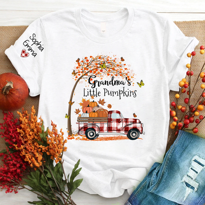 Grandma's Little Pumpkins And Kids Autumn T-Shirt