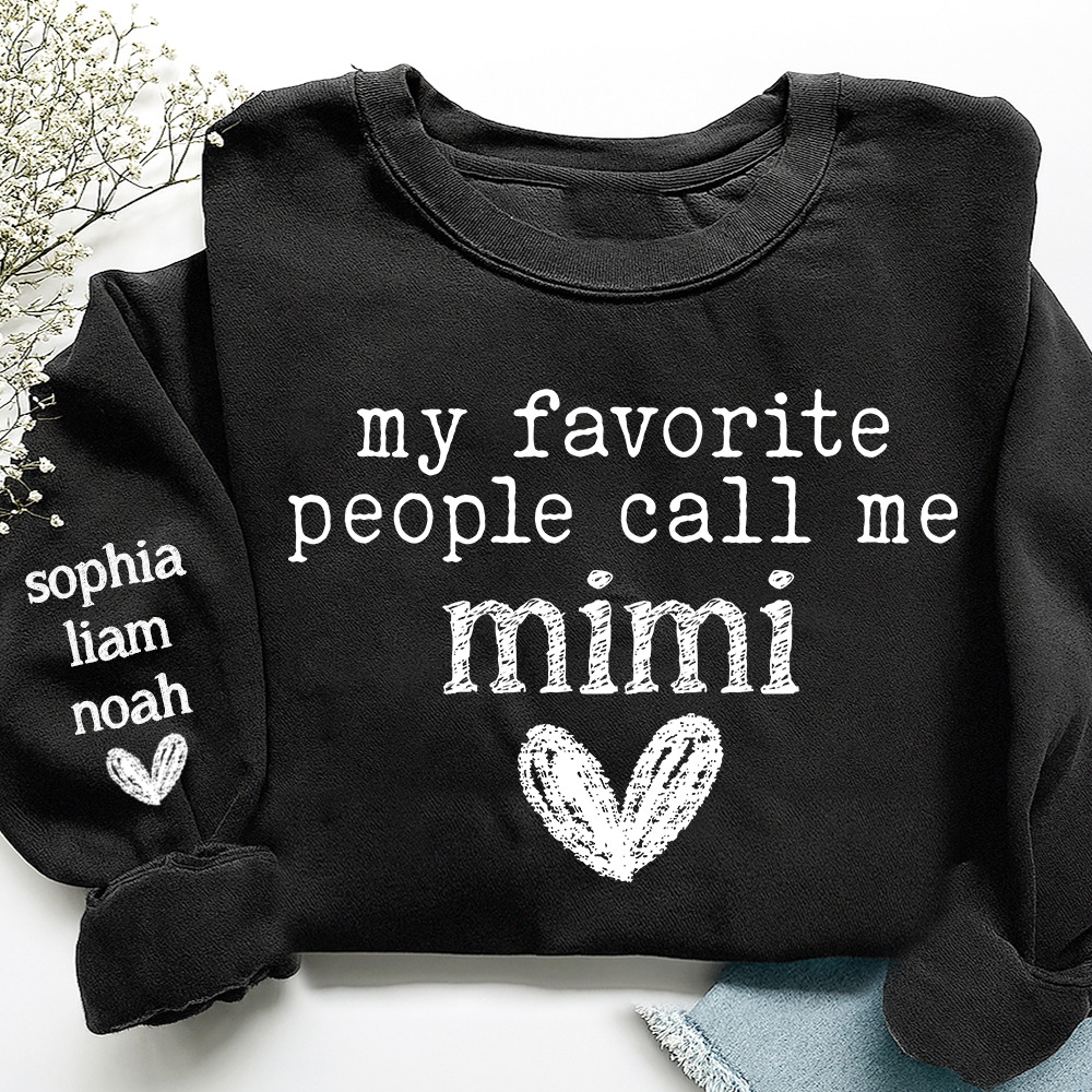 My Favorite People Call Me Mimi Sweethearts, Cute Mimi Grandma Shirt with Heart Design