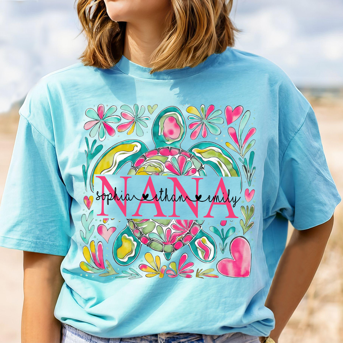 Comfort Colors® Nana Turtle Summer Flower 2025 Shirt