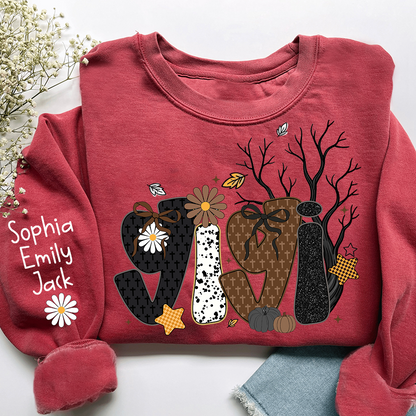 Personalized Grandma, Prayer Sweatshirt, Custom Gigi Nickname with Kids