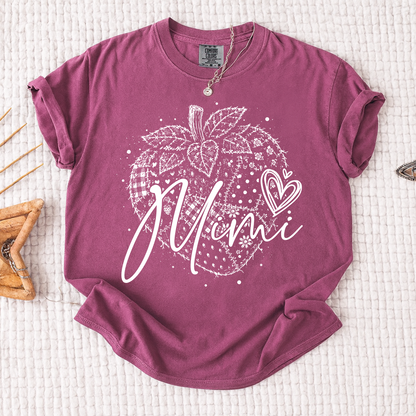 Comfort Colors® Custom Mimi Shirt with Fruit Design, Personalized Grandma or Mom Tee, Unique Name Graphic Shirt for Women