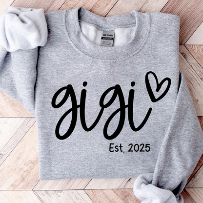 Gigi Sweatshirt with Custom Names, Heartwarming Gift For Grandma And Kids