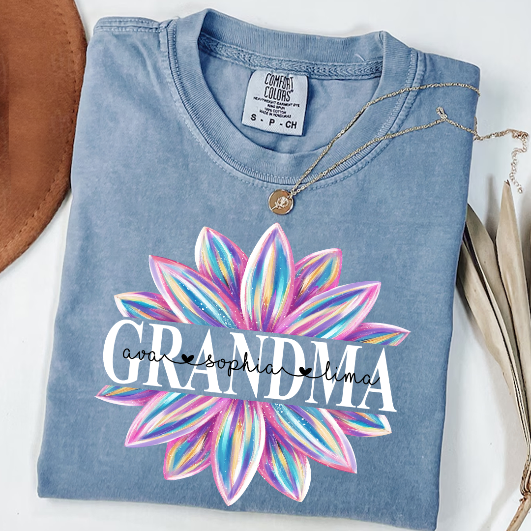Comfort Colors® Grandma Flower 1 Color Trend Shirt, Gift For Grandma T-Shirt