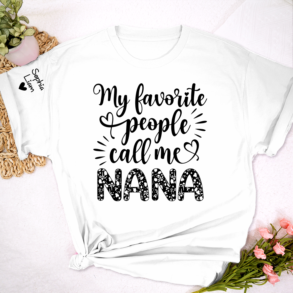 My Favorite People Call Me Nana Shirt, Cute Floral Nana T-Shirt for Grandma, Family Gift Idea